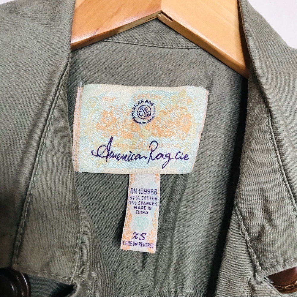 AMERICAN Rag Olive Green Peplum Utility Jacket - Picture 5 of 9